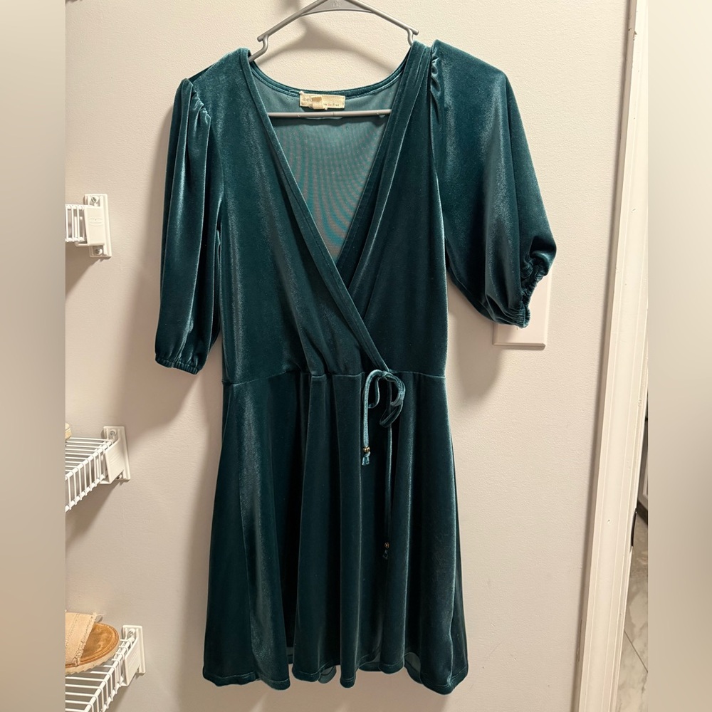 Emerald Green Velvet Dress